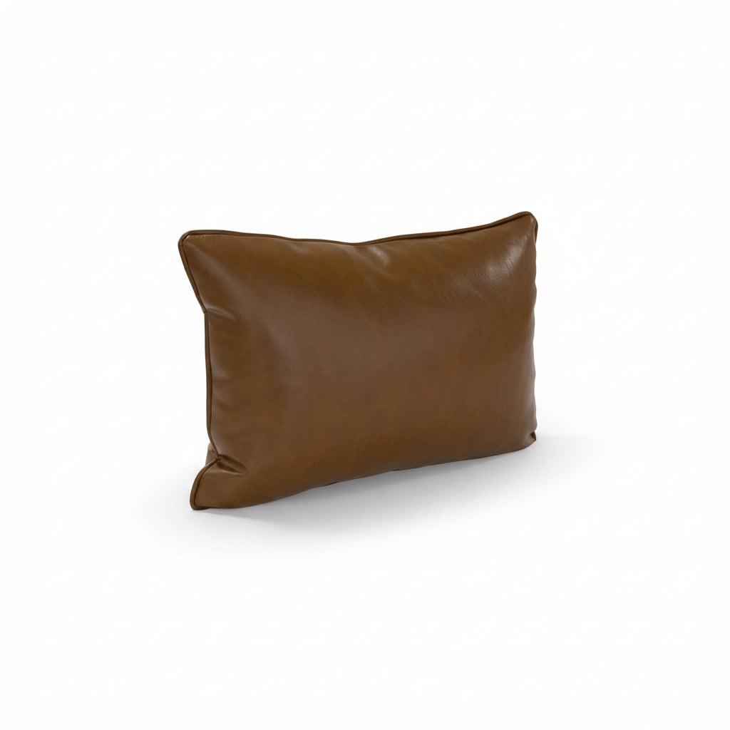 19”x13” Throw Lumbar Pillow ( Set of 2) - Brown Leather Custom Upholstered Accent Pillows