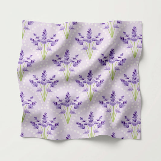 65”H Twin Headboard only - Juliette Lavender Floral Linen Fabric - Green Trim