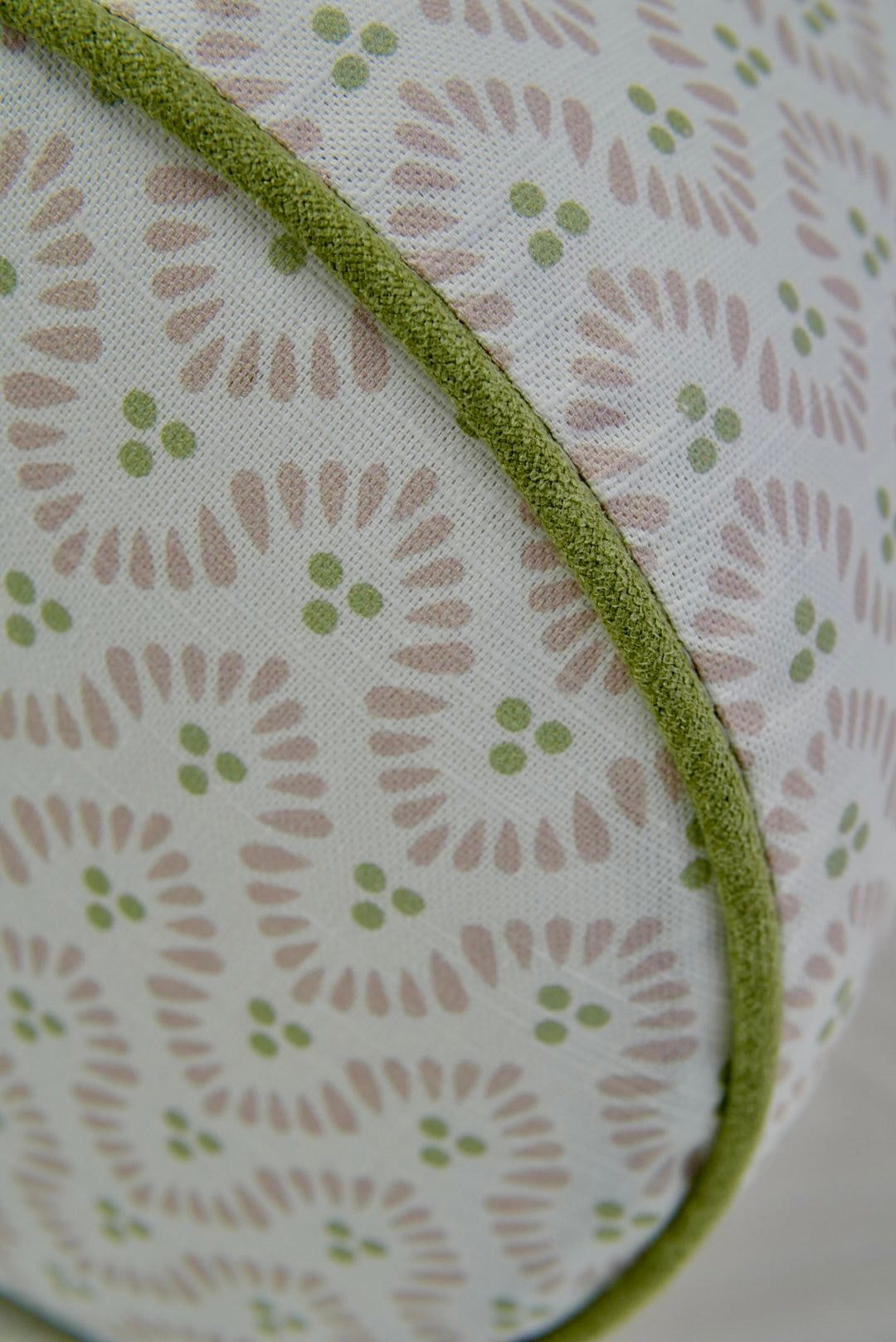 Handcrafted Bolster Pillow – Anna French Wynford Blush Fabric - Foam Insert