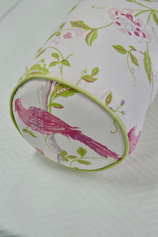 Handcrafted Bolster Pillow – Floral Fabric - Foam Insert