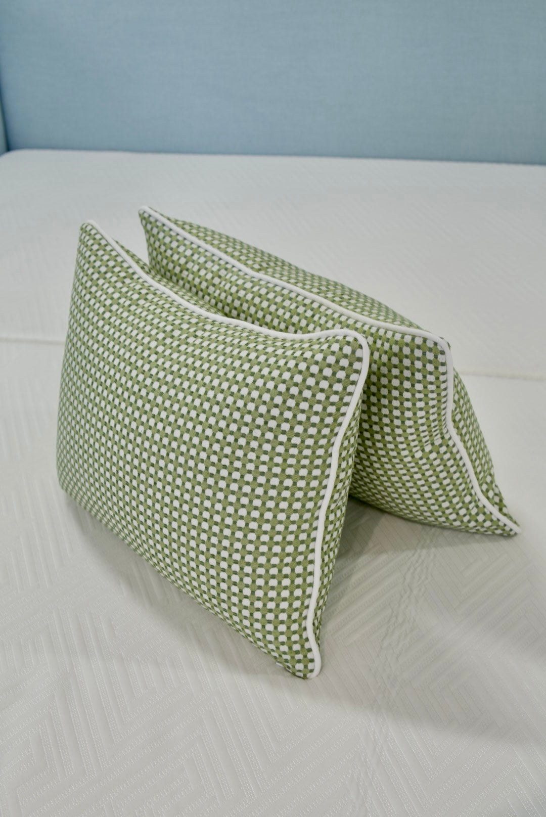 Handcrafted Throw Lumbar Pillows – Darcy Thibaut Fabric - 50% Down Feather