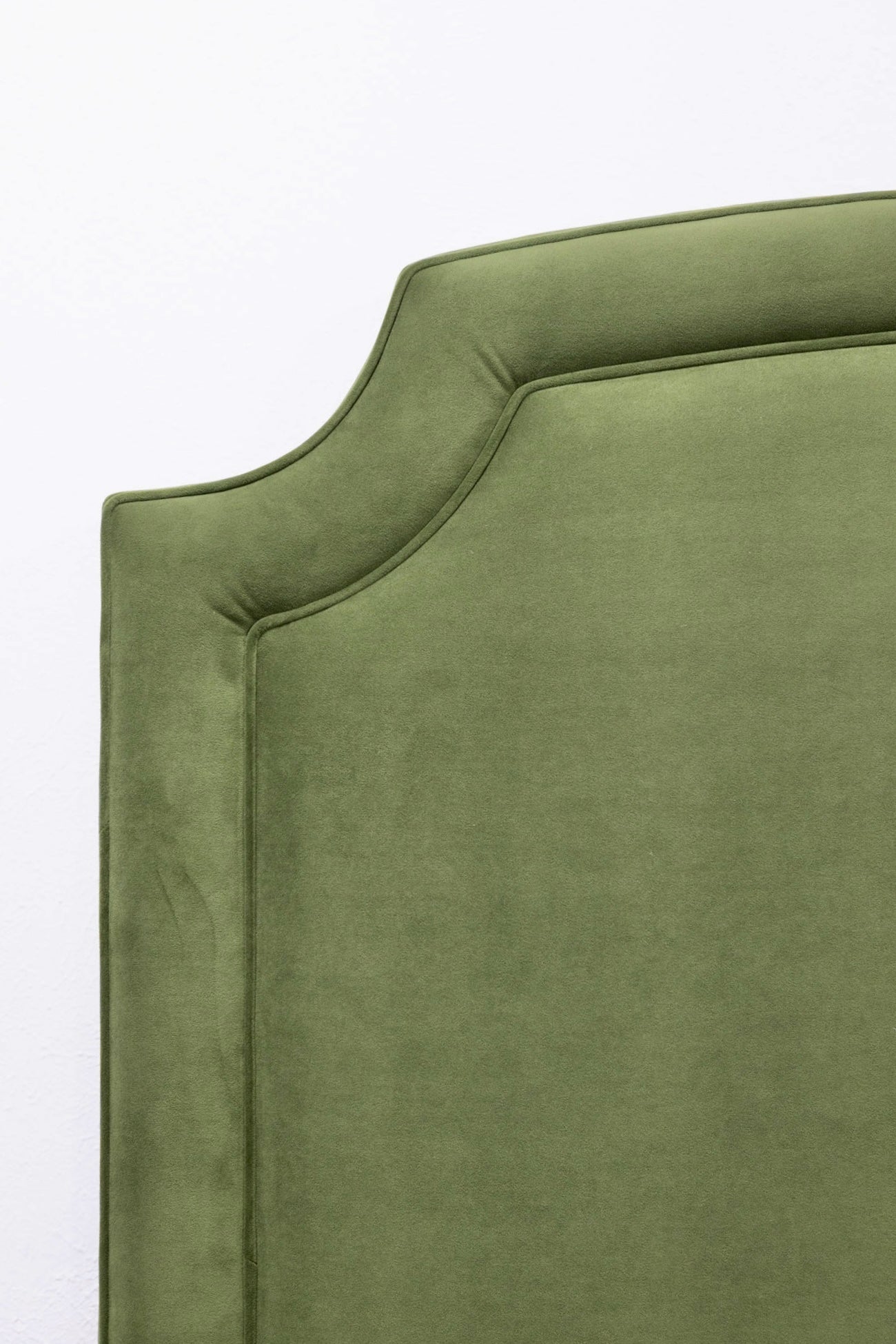 The Aliana King Headboard - Performance Velvet Fabric Forest Green - Self Welted