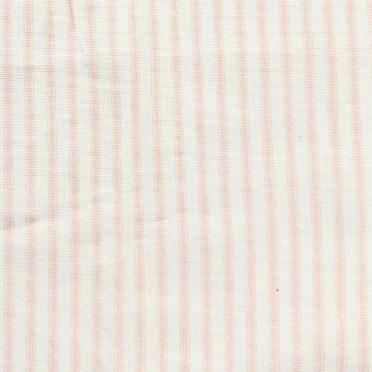 60”H Twin Upholstered Platform Base Bed - Scalloped Base - Classic Ticking Pink Fabric with Pink Trim