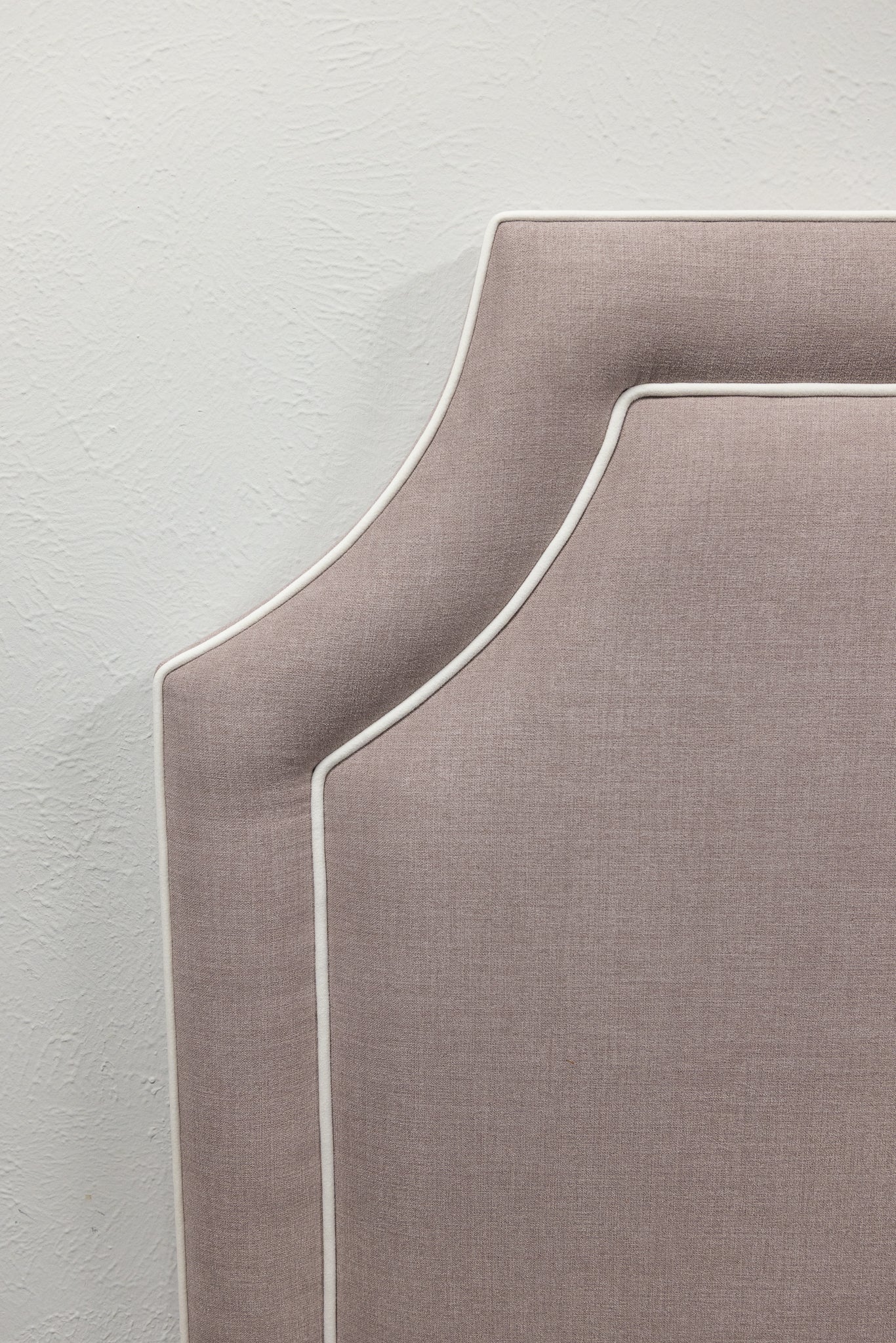 The Addison Queen Headboard - Lilac Woven Fabric - White Trim
