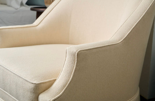 Custom Swivel Chair - Beige Upholstery Fabric