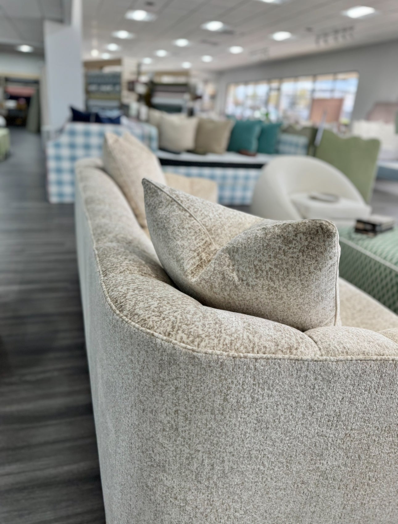 Custom channeled sofa.