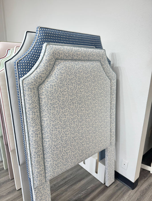 60”H Twin Headboard Only - Blue Reef - Sky Blue Trim