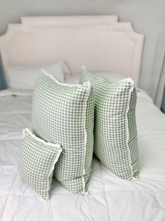 Sage Green Gingham Pillows