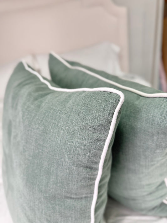 Sage Green Woven Pillows