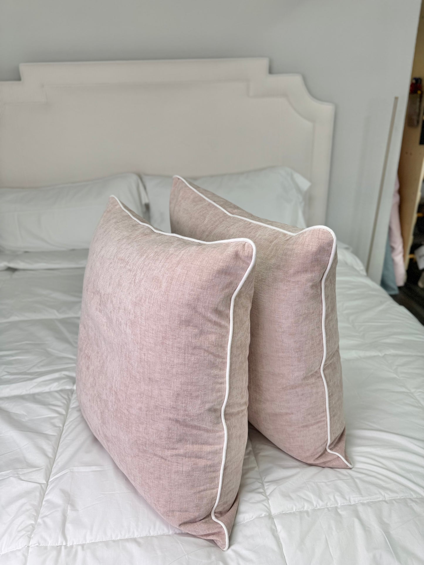 Blush Pink Chenille Pillows