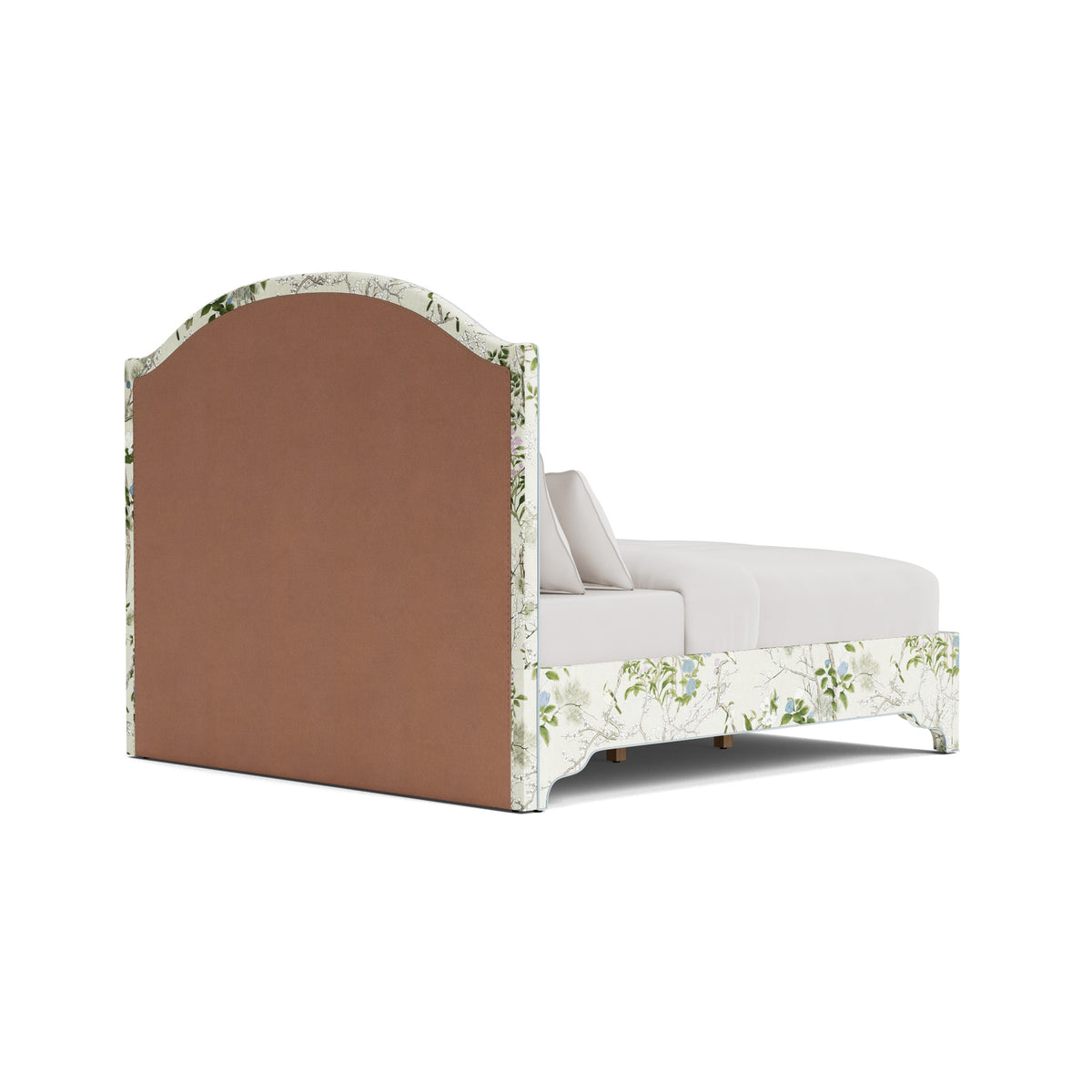 The Lilliane King Bed - Scalloped Legs - Katsura Thibaut Fabric - Sky Blue Trim