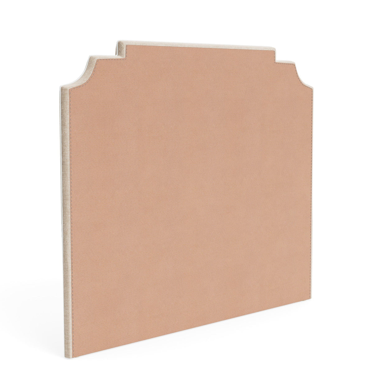 The Martha King Headboard - Performance Beige Chenille Fabric- White Trim