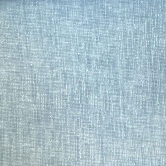 65”H Queen Platform Bed - Seafoam Blue Chenille Fabric with White Trim