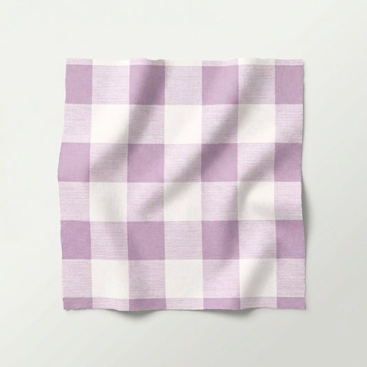 Twin Trundle Daybed - Scalloped - Buffalo Orchid Checkered Fabric with White Trim