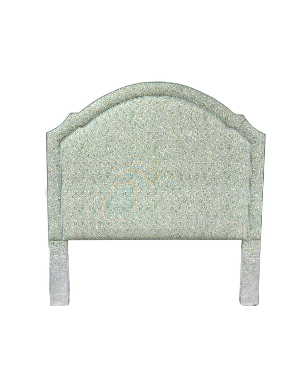 65” H Queen Headboard Only - Perry Floral Green - Sky Blue Trim