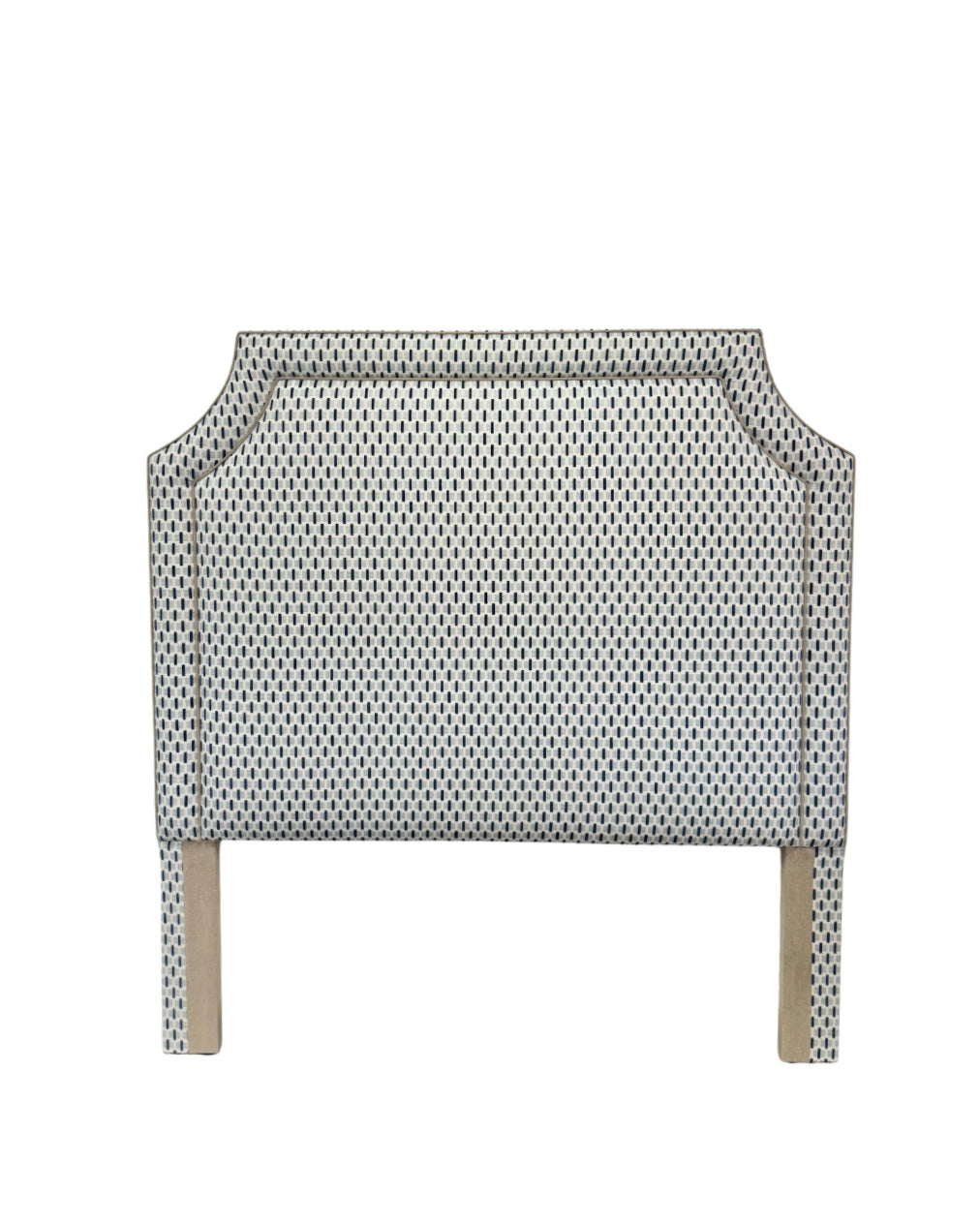 65”H Queen Headboard Only - Chenille Jacquard - Mushroom Trim