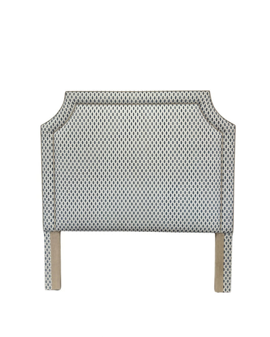 65”H Queen Headboard Only - Chenille Jacquard - Mushroom Trim