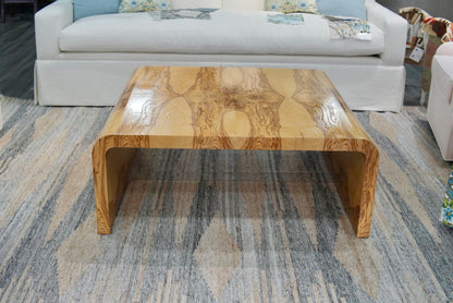 Custom Olive Ash Burlwood Dining / Accent Table – Amber Finish