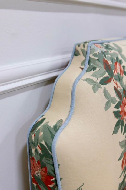 The Helena Banquette – Malmaison Jardin - Sky Blue Piping
