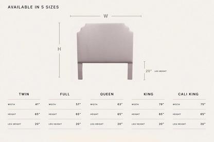 The Helena Queen Headboard -  Lilac Woven Fabric - White Trim