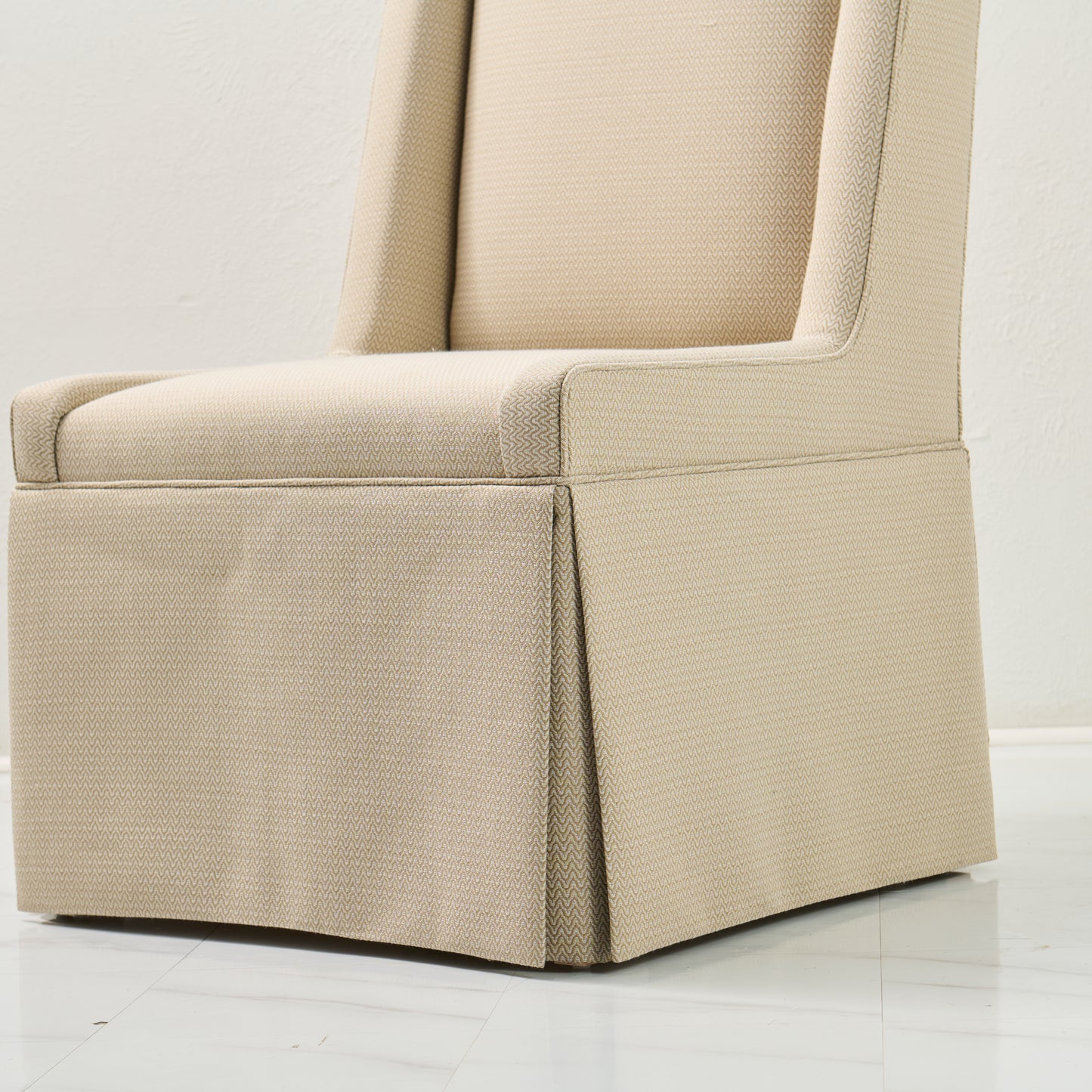 Custom Skirted Chairs in Performance Fabric