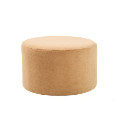 24" Round ottoman in this beautiful Brown Mohair Fabric