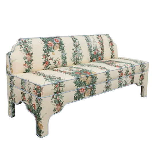 The Helena Banquette – Malmaison Jardin - Sky Blue Piping
