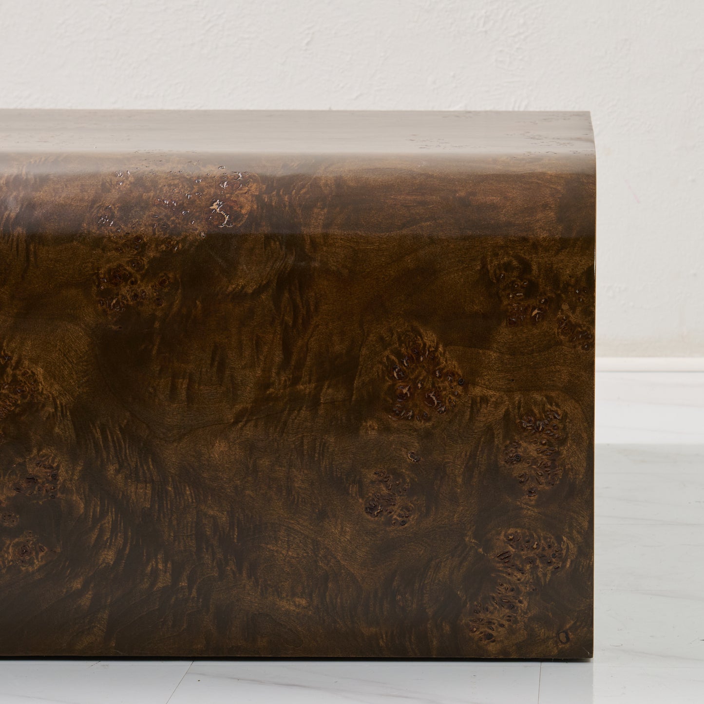 Custom Mappa Burlwood Coffee Table – Mocha Finish