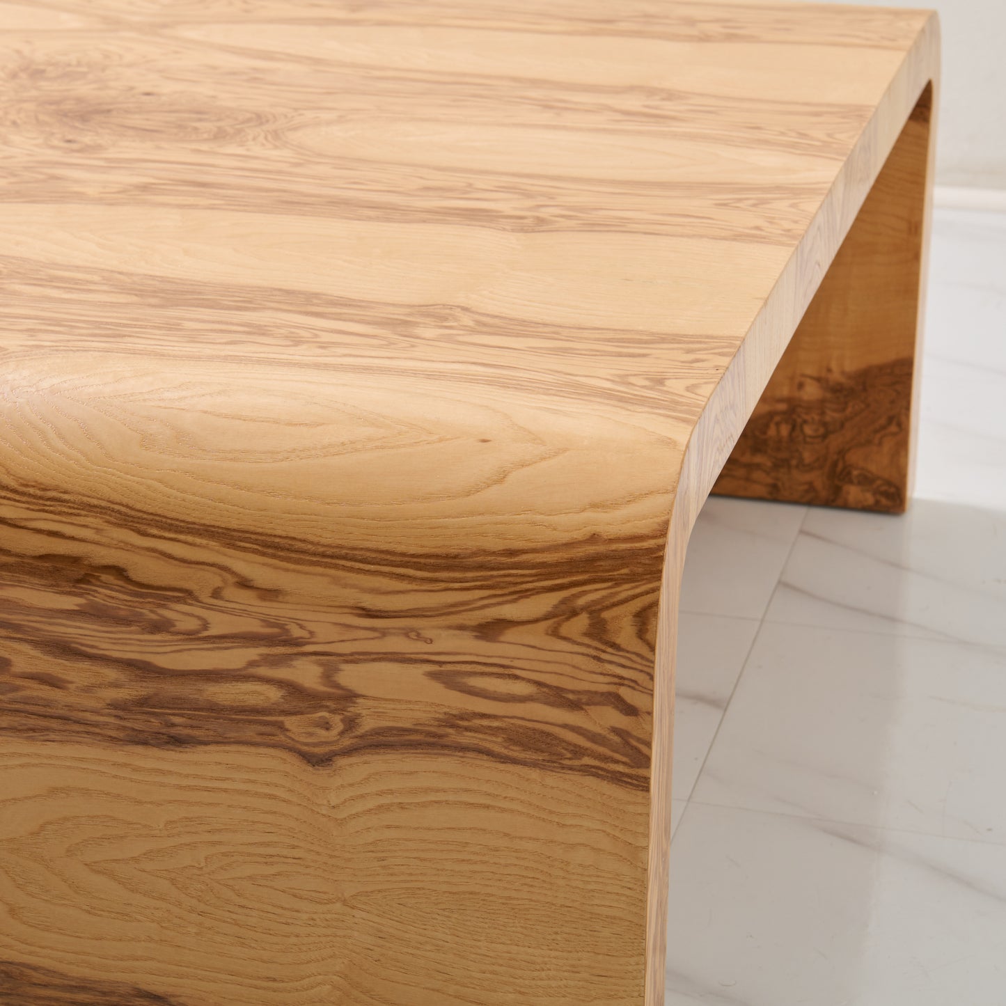 Custom Olive Ash Burlwood Coffee Table – Amber Finish