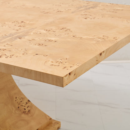 Custom Mappa Burlwood Dining Table – Amber Finish