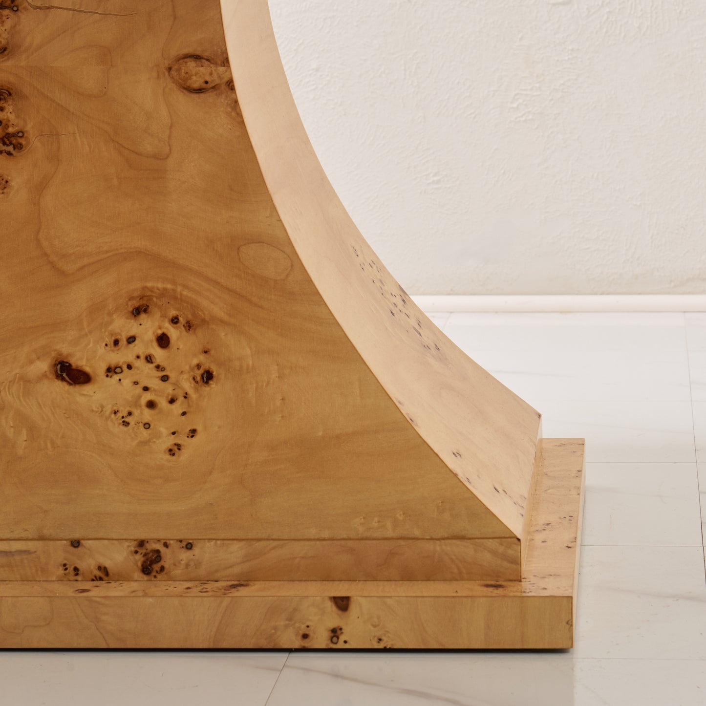 Custom Mappa Burlwood Dining Table – Amber Finish