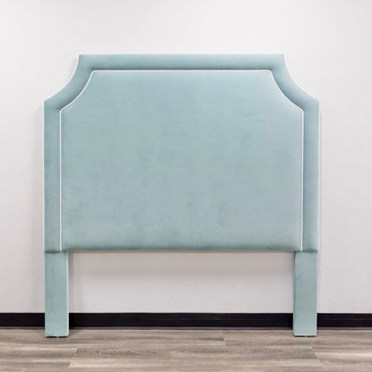 The Addison Queen Headboard - Performance Velvet Fabric Skylight - White Trim