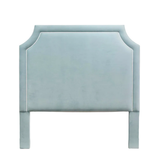 The Addison Queen Headboard - Performance Velvet Fabric Skylight - White Trim