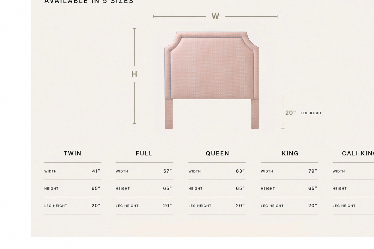 65" H Queen Headboard Blush Pink Dot Pattern Fabric - Sky Blue Trim