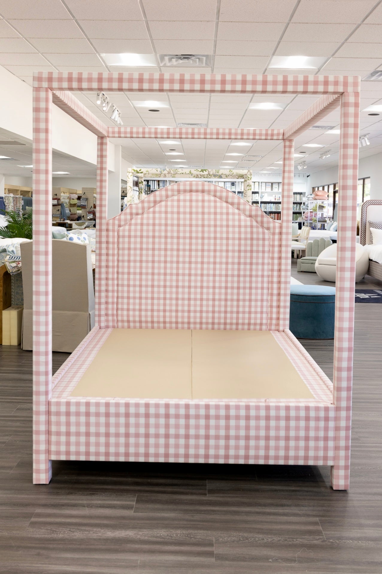 The Grace Queen Canopy Bed - Upholstered in Anne French Fabric