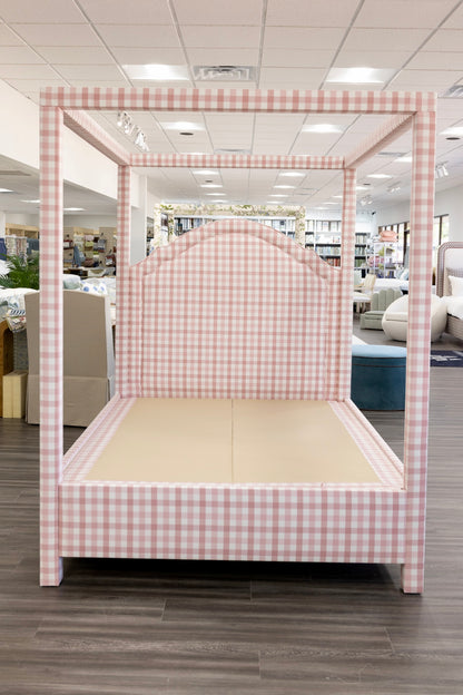 The Grace Queen Canopy Bed - Upholstered in Anne French Fabric