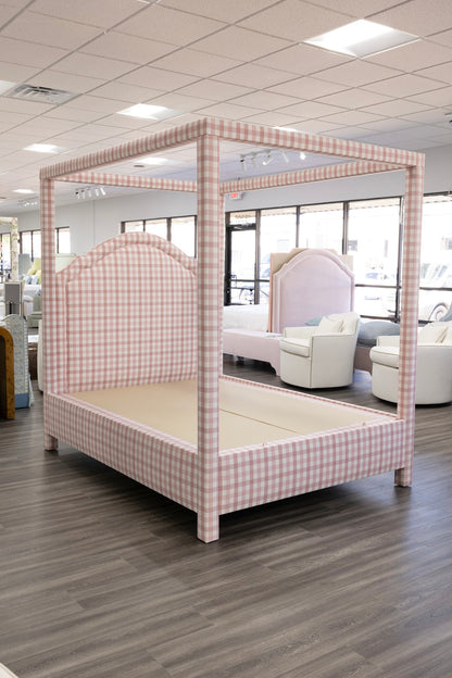 The Grace Queen Canopy Bed - Upholstered in Anne French Fabric