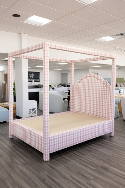 The Grace Queen Canopy Bed - Upholstered in Anne French Fabric
