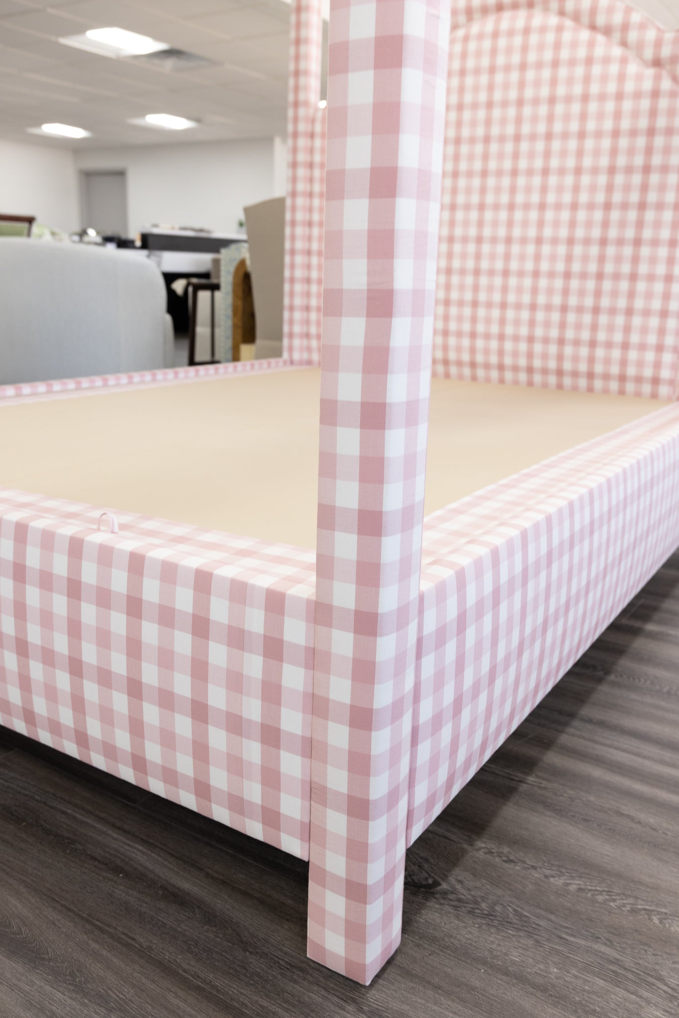 The Grace Queen Canopy Bed - Upholstered in Anne French Fabric