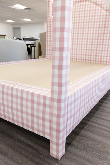 The Grace Queen Canopy Bed - Upholstered in Anne French Fabric