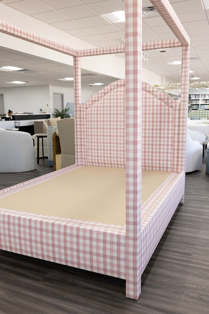 The Grace Queen Canopy Bed - Upholstered in Anne French Fabric