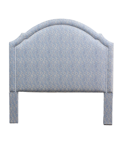 The Grace Queen Headboard - Perry Floral Blue - White Trim