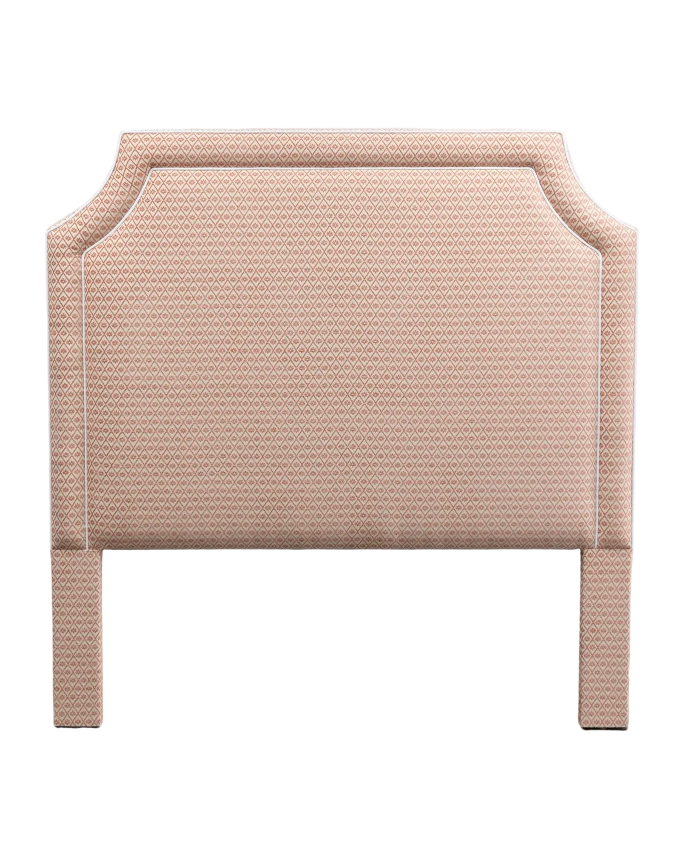 65" H Queen Headboard Rust Textured Fabric - White Trim