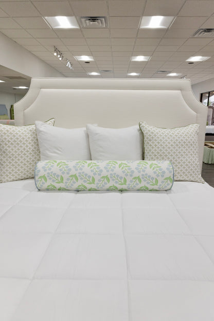 The Addison King Bed - Wooden Legs - Off White Linen Fabric