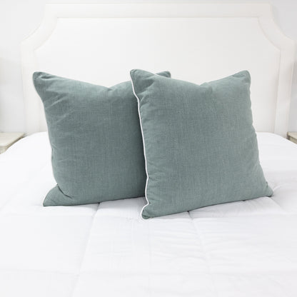 24”x24” Throw Pillow ( Set of 2) - Sage Green Custom Upholstered Accent Pillows