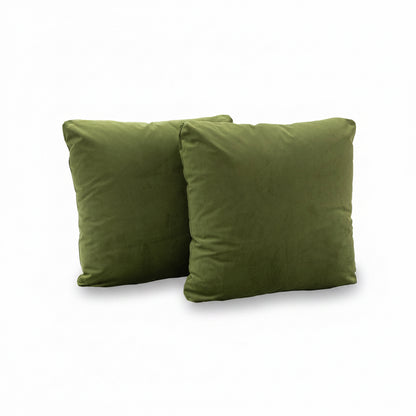 24”x24” Throw Pillow ( Set of 2) - Green Velvet - Custom Upholstered Accent Pillows
