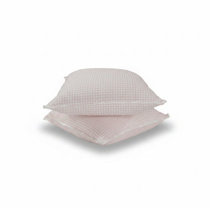 24”x24” Throw Pillow ( Set of 2) - Pink Gingham Fabric - Custom Upholstered Accent Pillows