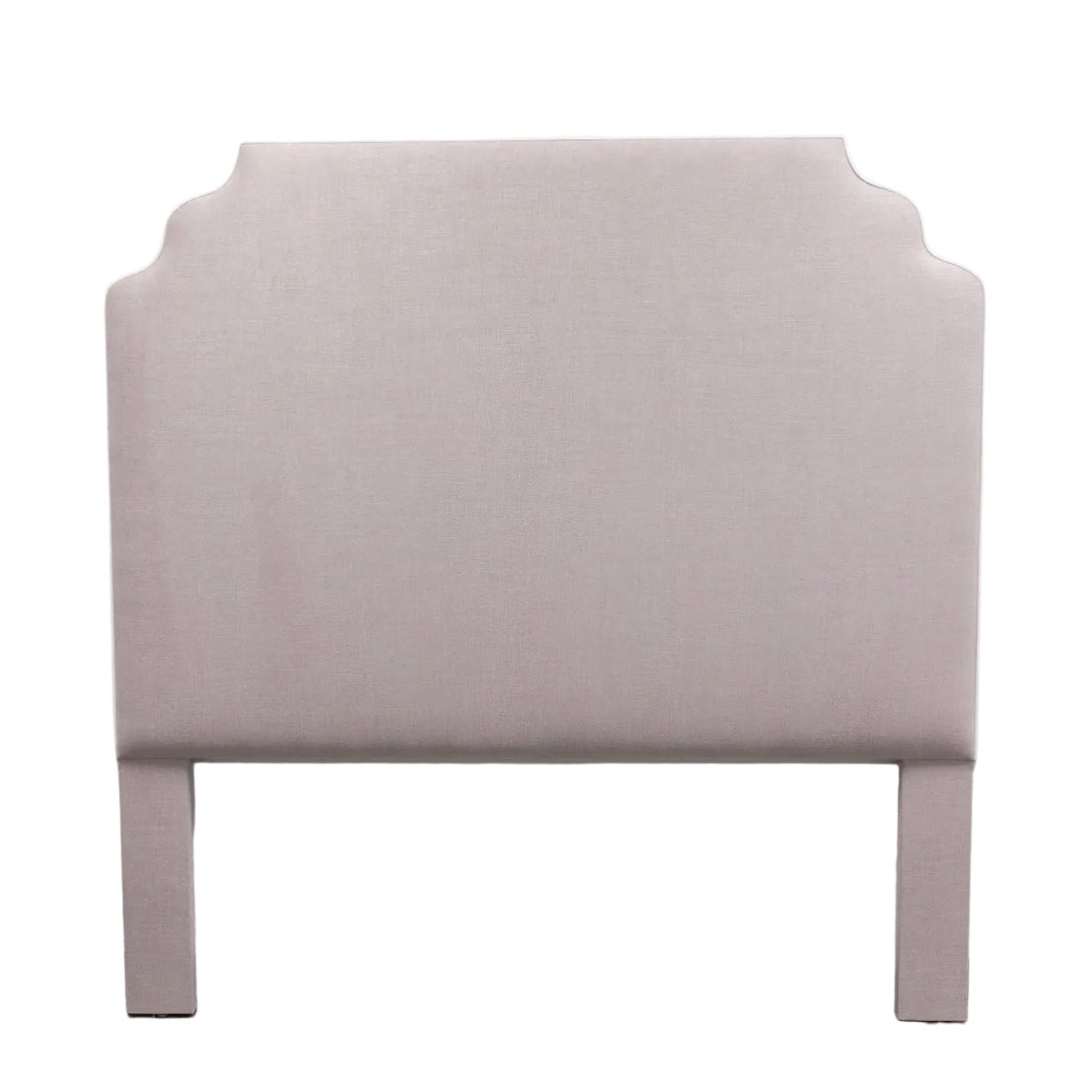 The Helena Queen Headboard -  Lilac Woven Fabric - White Trim