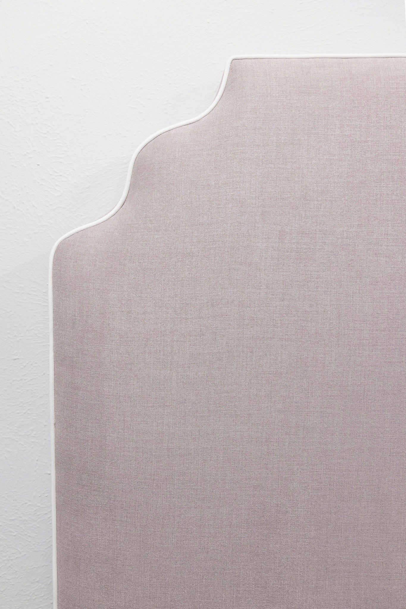 The Helena Queen Headboard -  Lilac Woven Fabric - White Trim