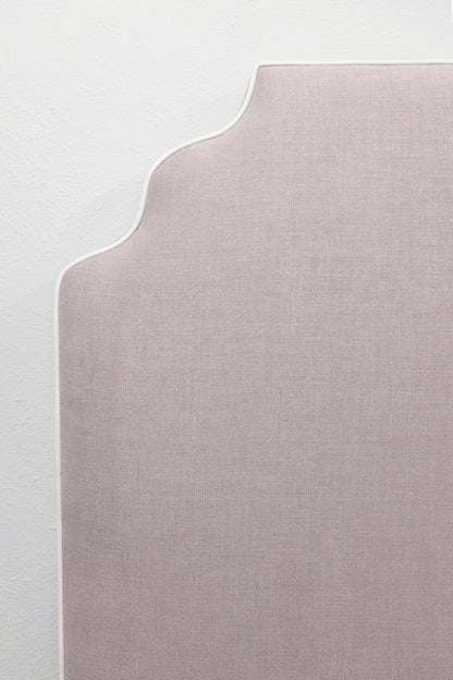 The Helena Queen Headboard -  Lilac Woven Fabric - White Trim